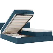 vidaXL Ottoman bed met matrassen 200x200cm fluweel donkerblauw