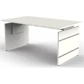 Kerkmann Büromöbelfabrik Form 4 Bureau Rechthoekig Wit Wang 1.600 (B) x 800 (D) x 760 (H) mm