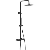 Schutte AQUADUCT Douchesysteem - Regendouche - Lengte Stang 80 - 120 cm - Met Thermostatische Mengkraan - Mat Zwart