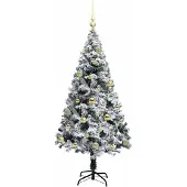 vidaXL Kunstkerstboom met 150 LED Wit 150 cm PVC en Staal en Kunststof