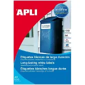 APLI Weerbestendige etiketten formaat 210 x 297 mm (b x h) 100 stuks 1 per blad doos van 100 blad