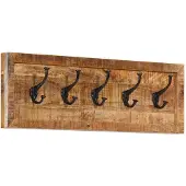 vidaXL Wandkapstok met 5 haken massief mangohout