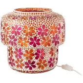 J-Line tafellamp Mozaïek Glas donkerroze/oranje - E27 - 40 W