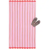 HEMA Kinderstrandlaken 80x140cm velours strepen (roze)