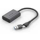 Vention ACYHB, USB-C + USB-A, HDMI, 0,15 meter, grijs