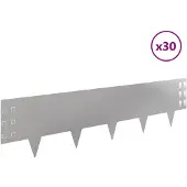 vidaXL Gazonrand 30 st 100 x 25 cm Staal Zilverkleurig