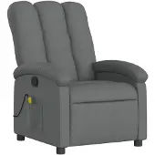 vidaXL Massagestoel in donkergrijze stof