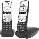 Gigaset 289365 Draadloos telefoon A690 Duo met nummerweergave, zwart