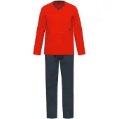 Ammann Pyjama lang ' Qatar ' donkerblauw / rood