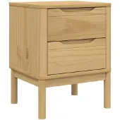 vidaXL Nachtkastje FLORO 45x39x57 cm massief grenenhout wasbruin