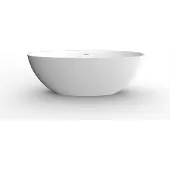 Wiesbaden Vrijstaand Ligbad Chiek Ovaal 165x75cm Solid Surface Mat Wit