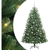 vidaXL Kunstmatige Hinged Kerstboom Groen 180 cm PVC en Metalen