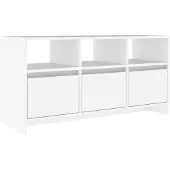 vidaXL - Tv-meubel - 102x37,5x52,5 - cm - bewerkt - hout - wit
