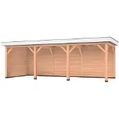Westwood Douglas overkapping, 750 x 300, met achterwand en zijwand, Holland Basic
