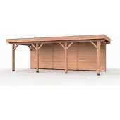 Westwood Douglas overkapping, 750 x 300, met achterwand, Vrijbuiter Basic
