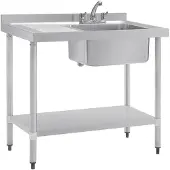 Vogue RVS Spoeltafel Met Afdruiprek Links - DY821 - Horeca & Professioneel
