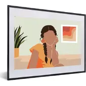 PosterMonkey Fotolijst incl. Poster - Vrouw - Jurk - Zomer - 60x40 cm - Posterlijst