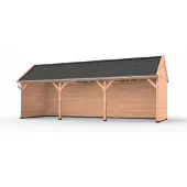 Westwood Douglas overkapping zadeldak, 900 x 300, met achterwand en twee zijwanden, Ruiter Basic