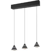 TRIO ROMEO - Hanglamp - Zwart mat - incl. 3x SMD 7 W - Plafondbevestiging - Traploos in hoogte verstelbaar - DIP - Schakelaar - Niet dimbaar