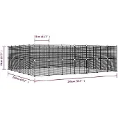 vidaXL Huisdierenkooi met deur 52 panelen 245x210x70 cm staal zwart