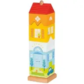 Goki Stapeltoren - Stadhuis - 25,5X7,2X7,2Cm - Hout - 2 Jaar