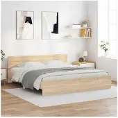 vidaXL Bedframe met hoofdeinde sonoma eikenkleurig 160x200 cm