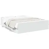 vidaXL Bedframe met lades bewerkt hout wit 160x200 cm