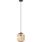 Eglo 43231 Bordesley Hanglamp Staal Zwart/Hout Natuur - 1 x E28