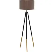 Eglo Bidford - vloerlamp - E27 - 1-lichts - bruin/cappucino-goudkleurig - FSC Hout