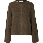 SELECTED WOMEN Dames Truien & Vesten Slflulu New Ls Knit Cardigan - Bruin - Maat L