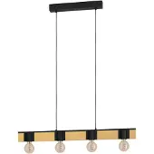 Eglo Houten Hanglamp Bailrigg 4 Lichts