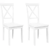 vidaXL Eetkamerstoelen 2 st massief hout rubber wit