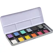 Finetec Parelmoer aquarelverf set Rainbow | 12 kleuren