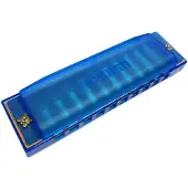 Hohner translucent harmonica kunststof Blauw - voor kinderen - beginner mondharmonica