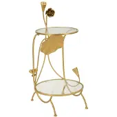 Mauro Ferretti Tafel 2 Shelves Flowers Ø 40×78 cm