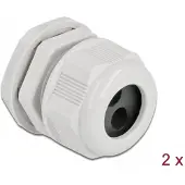 DeLOCK Cable Gland PG21 for round cable with two cable entries grey 2 pieces