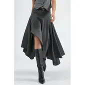 Hiccups for Kids Geknoopte Hoge Taille Asymmetrische Midi Rok