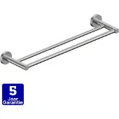 FortiFura Calvi Handdoekhouder - dubbel - rond - Geborsteld RVS PVD (RVS) SW639929