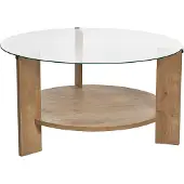 Vente-unique Salontafel van gehard glas - Licht naturel - SENIRA