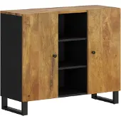 vidaXL Dressoir met 2 deuren 90x33x75 cm massief mangohout