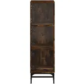 vidaXL Hoge kast met glazen deuren 35x37x120 cm gerookt eikenkleurig