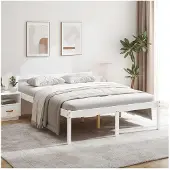 vidaXL Seniorenbed massief grenenhout wit 160x200 cm