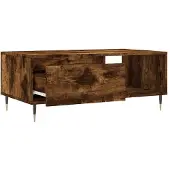 vidaXL Salontafel 90x50x36,5 cm bewerkt hout gerookt eikenkleurig