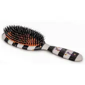 Rock & Ruddle Haarborstel Black & White Stripes With Gold Dots Groot: 6,5 x 21 cm