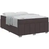 vidaXL Bedframe met matras Donkerbruin 160 x 200 cm Stof