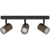 Eglo Badkamer spots Consuma 1 3x GU10 - zwart met brons
