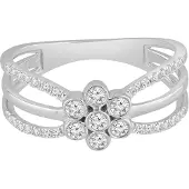 Diamant Exquis Ring 'Ring aus 585 Weißgold mit Diamant' zilver