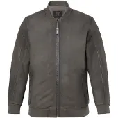 JP 1880 Regular Fit Lederen jas donkergrijs, Effen