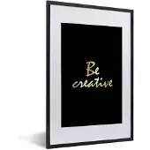 PosterMonkey Fotolijst incl. Poster - Quotes - Creatief - Goud - 40x60 cm - Posterlijst