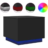 vidaXL Salontafel met LED-verlichting, zwart, 50x50x40 cm